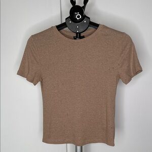 Zara Light Brown Short Sleeve Top